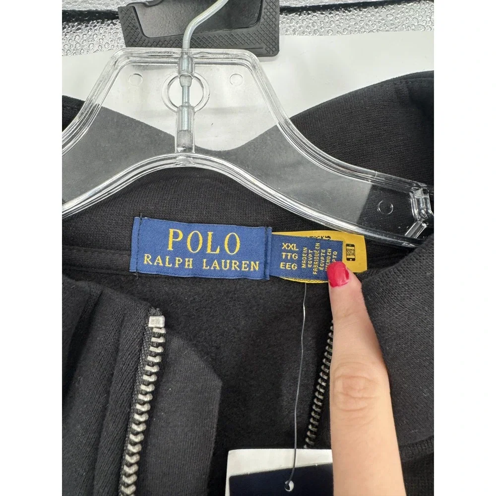 Polo Ralph Lauren Sweatshirt Mens 2XL Fleece Mock Neck Quarter 1/4 Zip Pullover